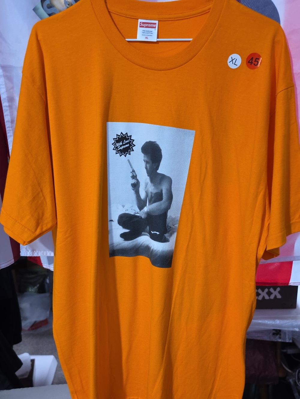 Supreme Orange Graphic Photo Print Kids Tee